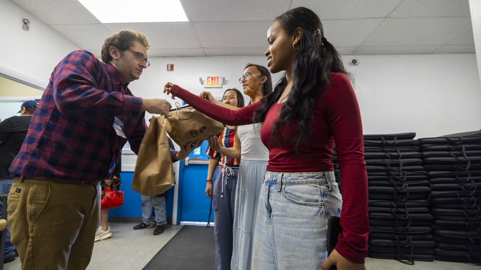 Brown students deliver donations to volunteers at nearby community organizations